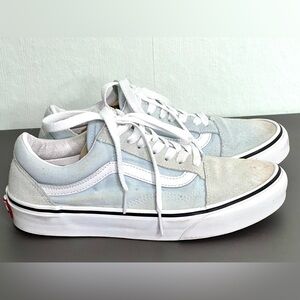 Vans Old Skool Leather Baby Blue /True White Size 7